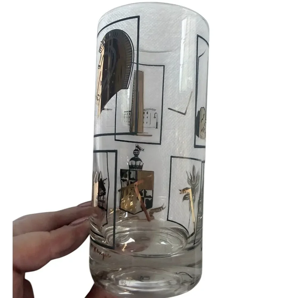 MCM Preakness Maryland High Ball Glasses Set of 8 Atomic Cocktail Retro Mad Men